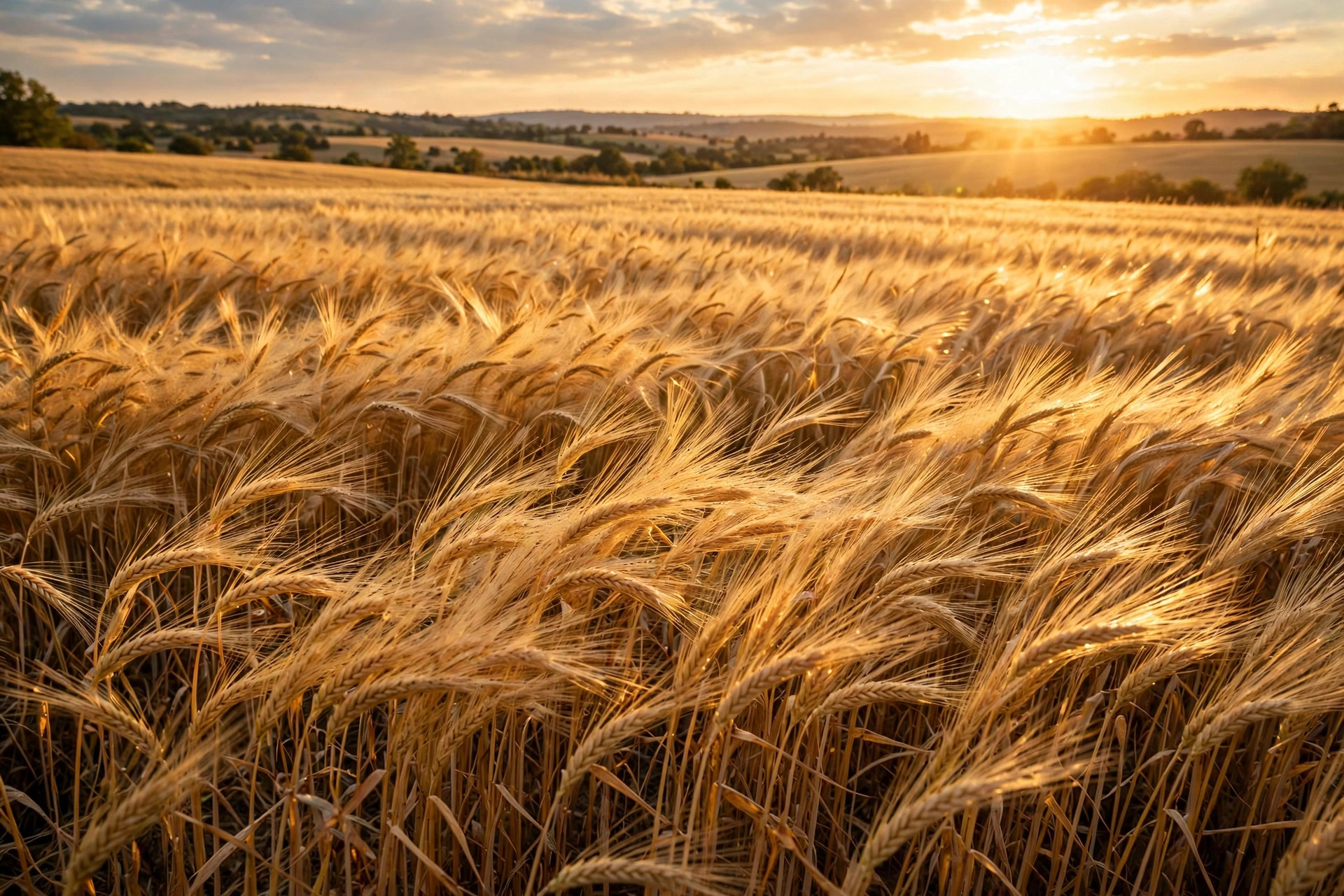 Wheat field at golden hour