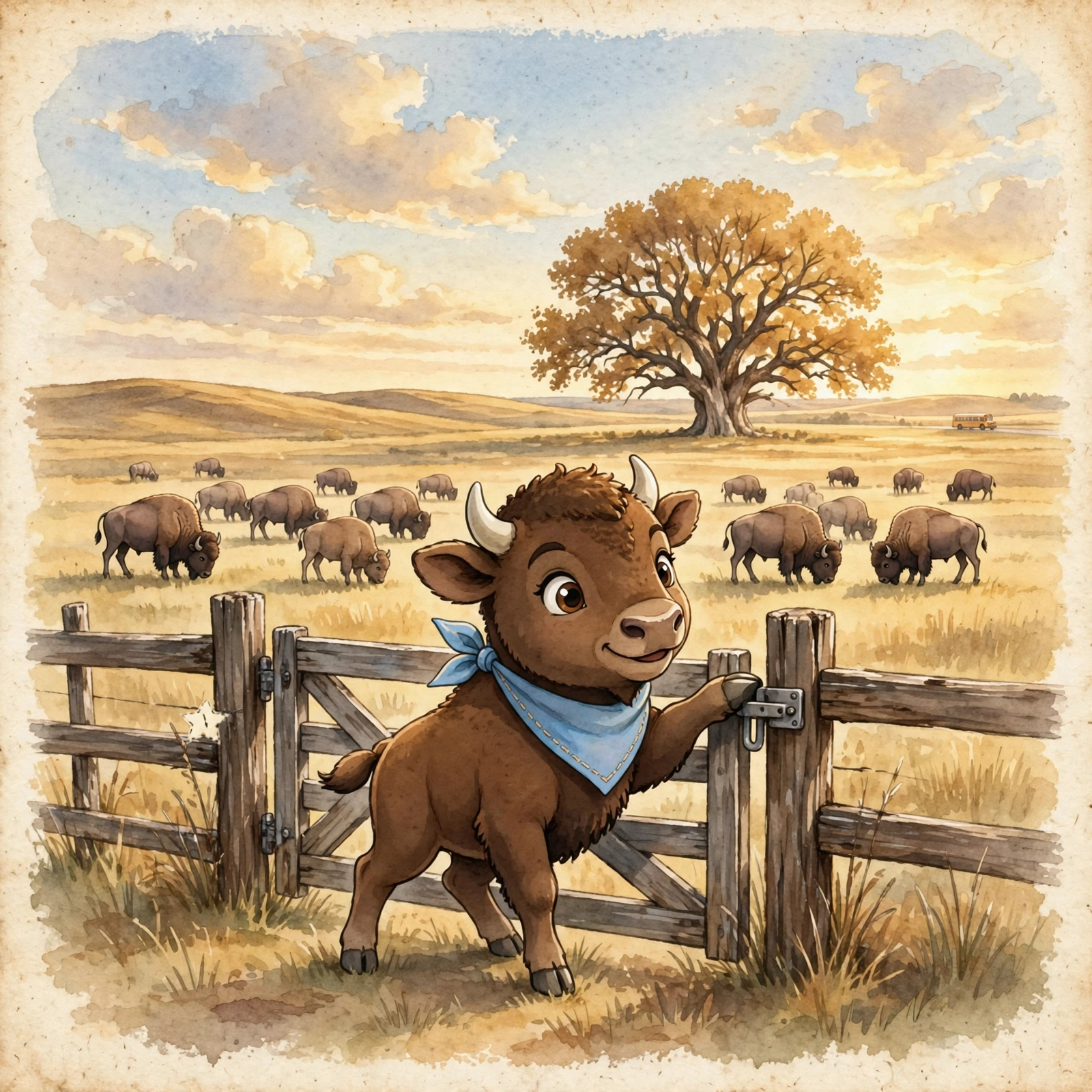 Illustration for Spread 1 of Bram and the Broken Gate.