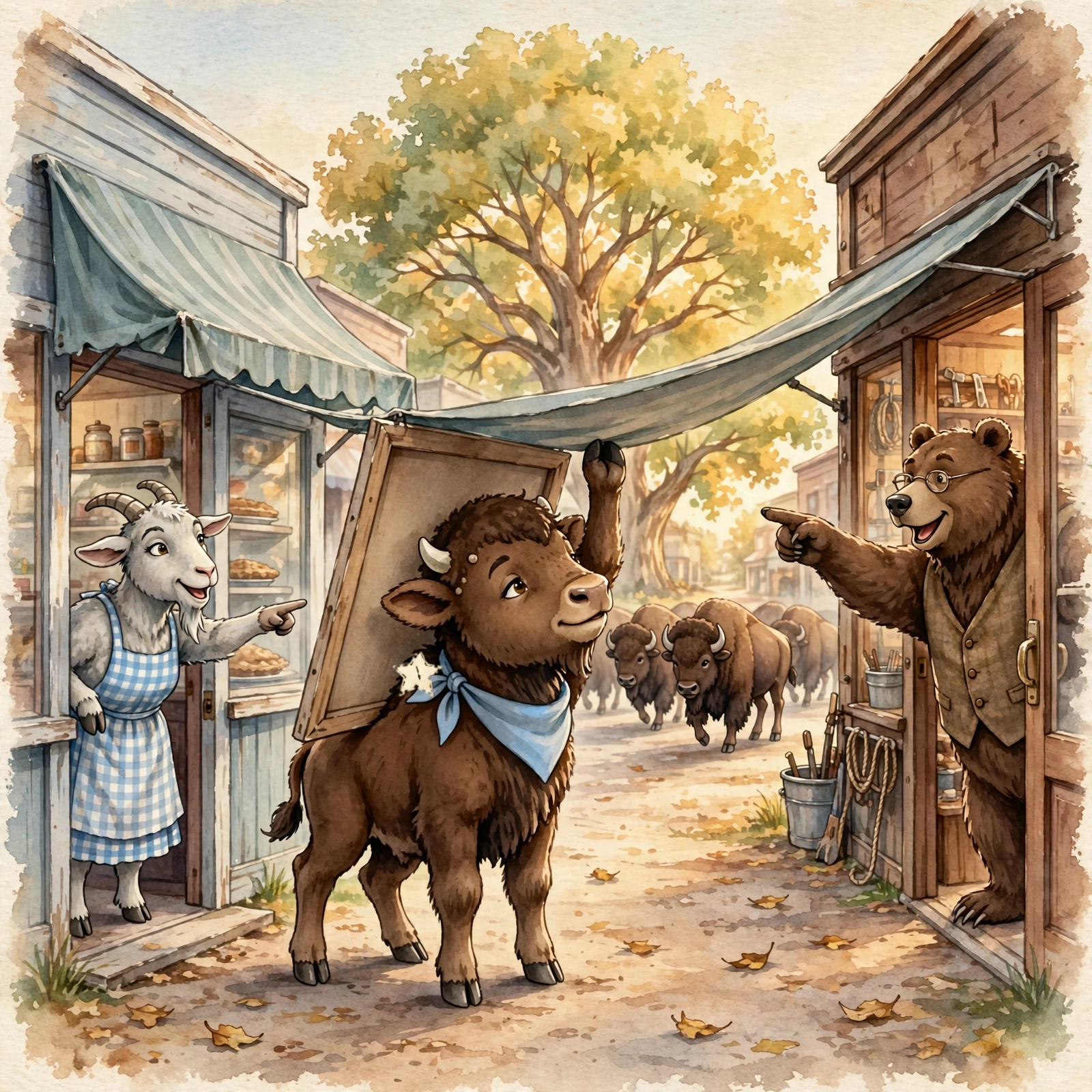 Illustration for Spread 6 of Bram and the Broken Gate.