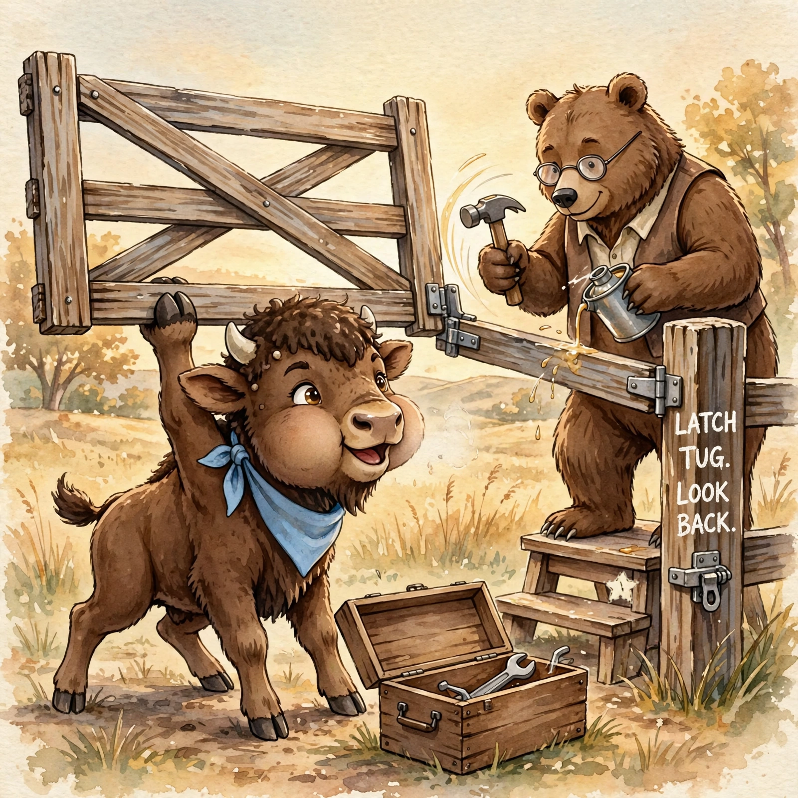 Illustration for Spread 11 of Bram and the Broken Gate.