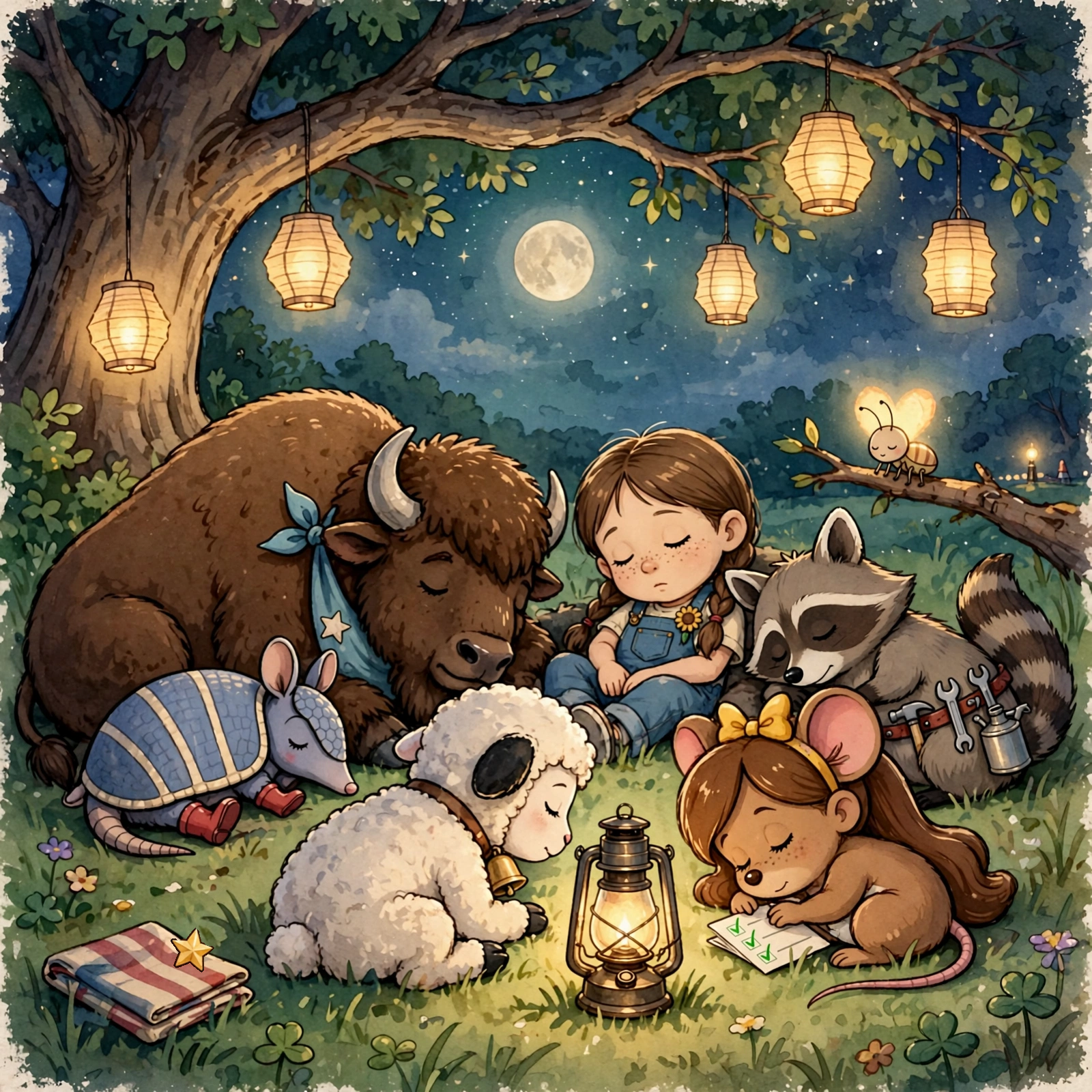 Illustration for Spread 12 of The Night the Lights Went Out.