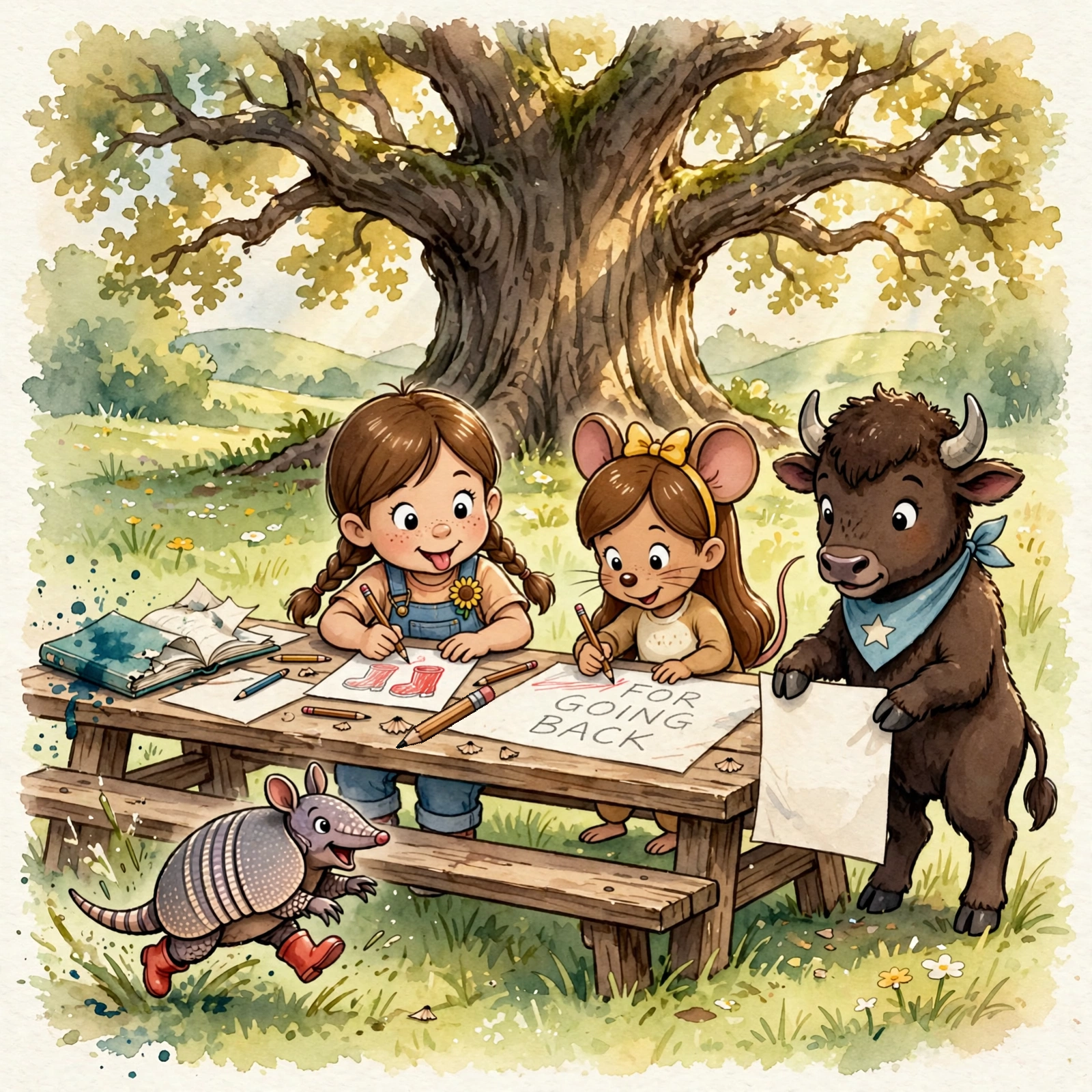 Illustration for Spread 5 of Mabel's Notebook.