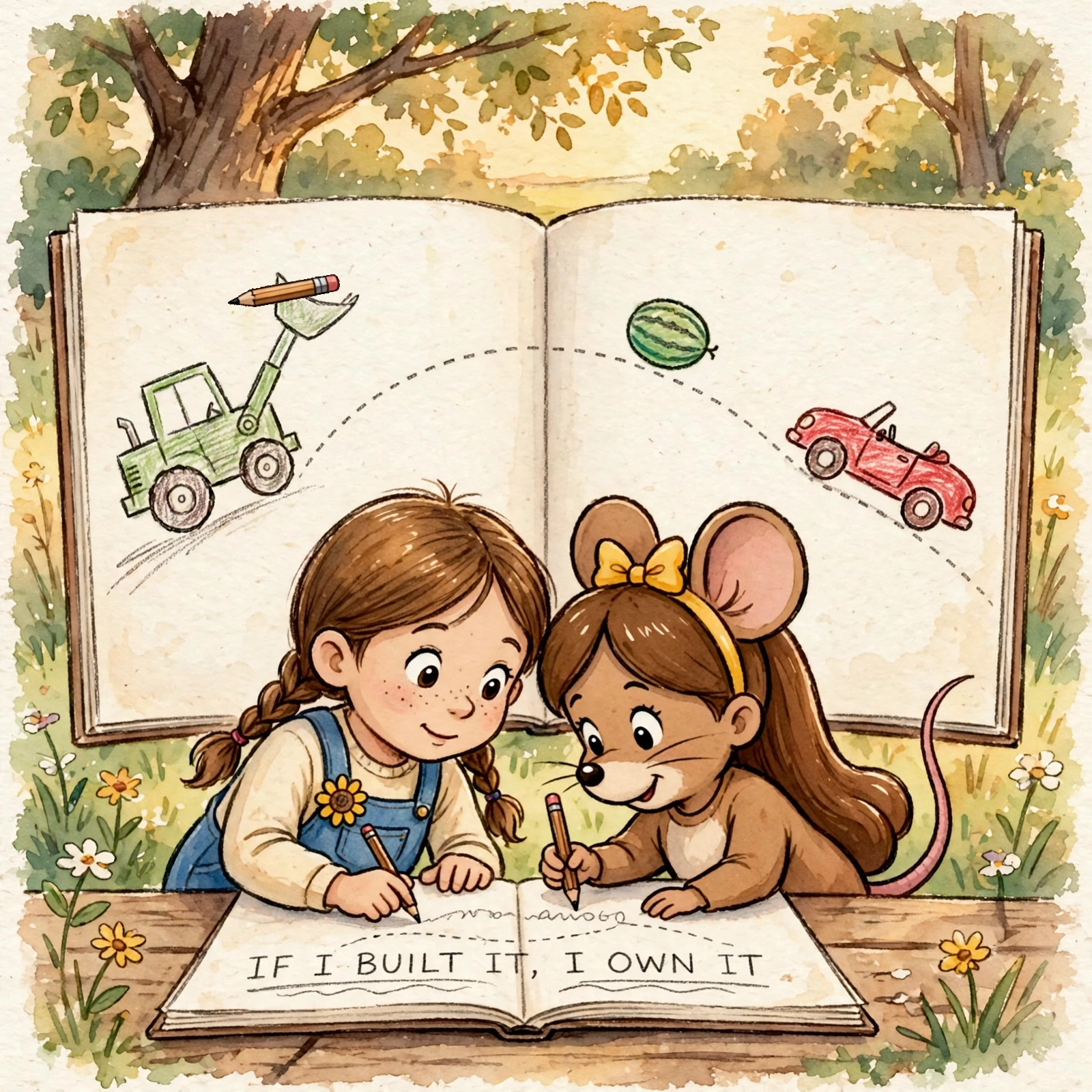 Illustration for Spread 8 of Mabel's Notebook.