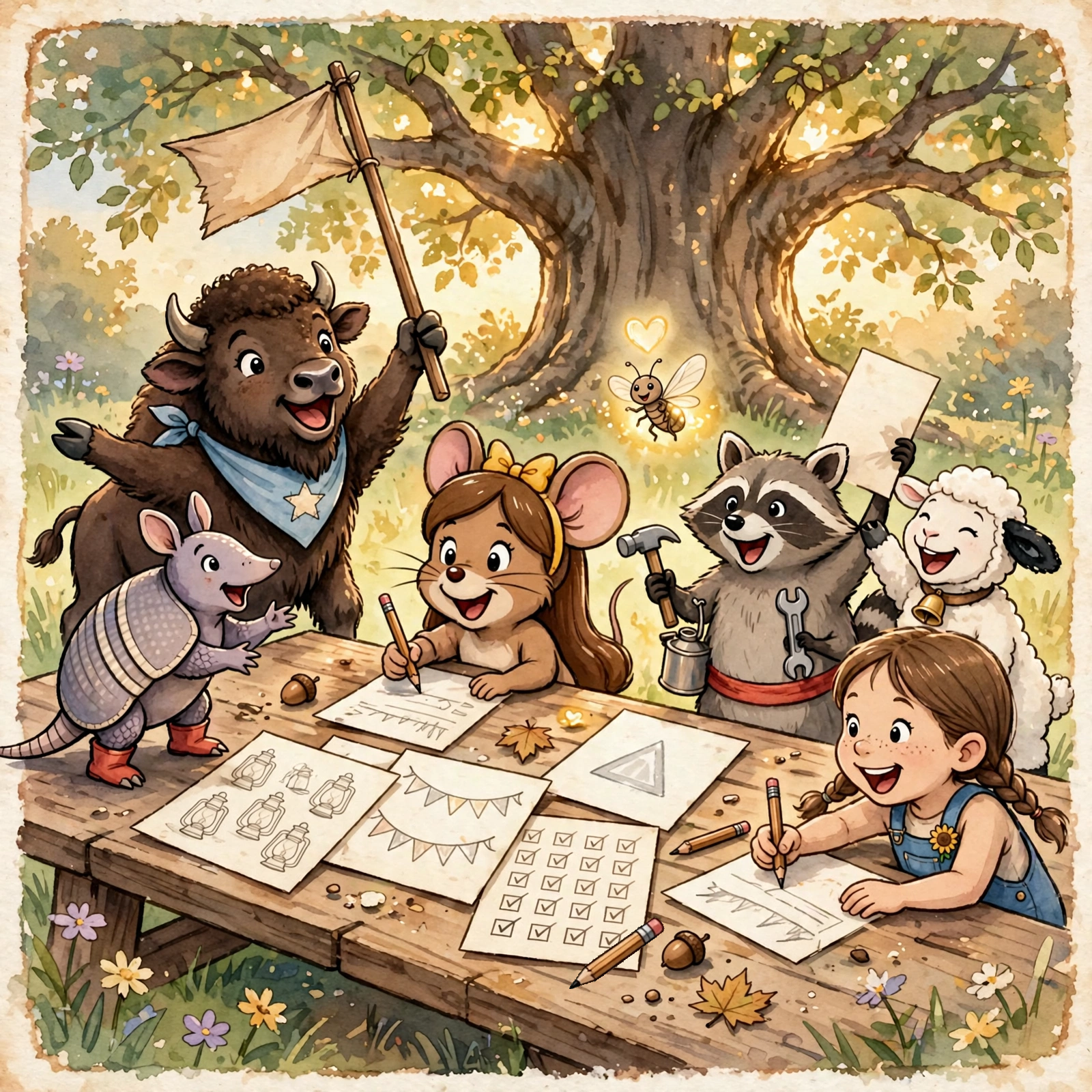 Illustration for Spread 9 of Mabel's Notebook.