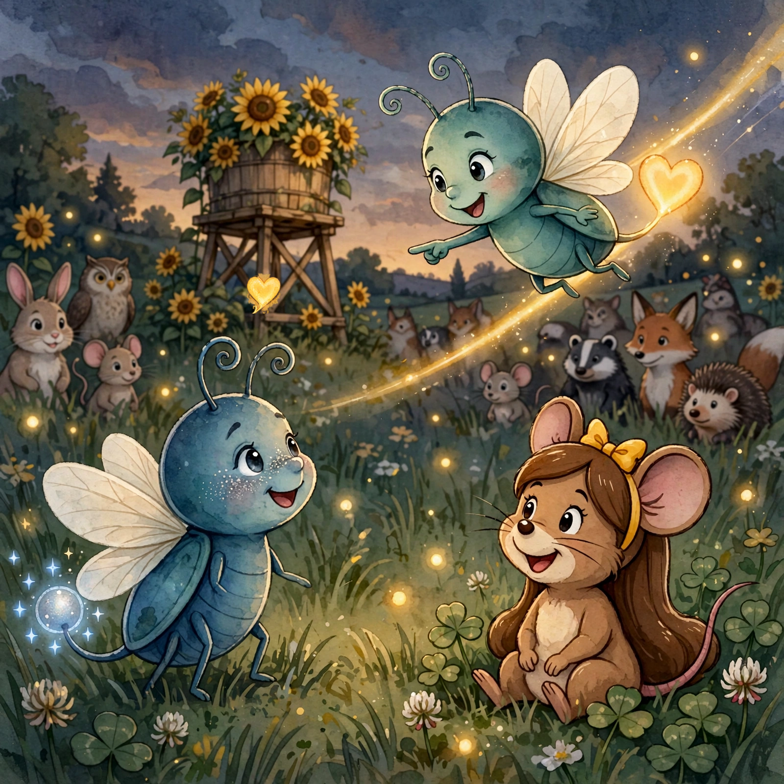 Illustration for Spread 8 of Lulu Lights the Way.