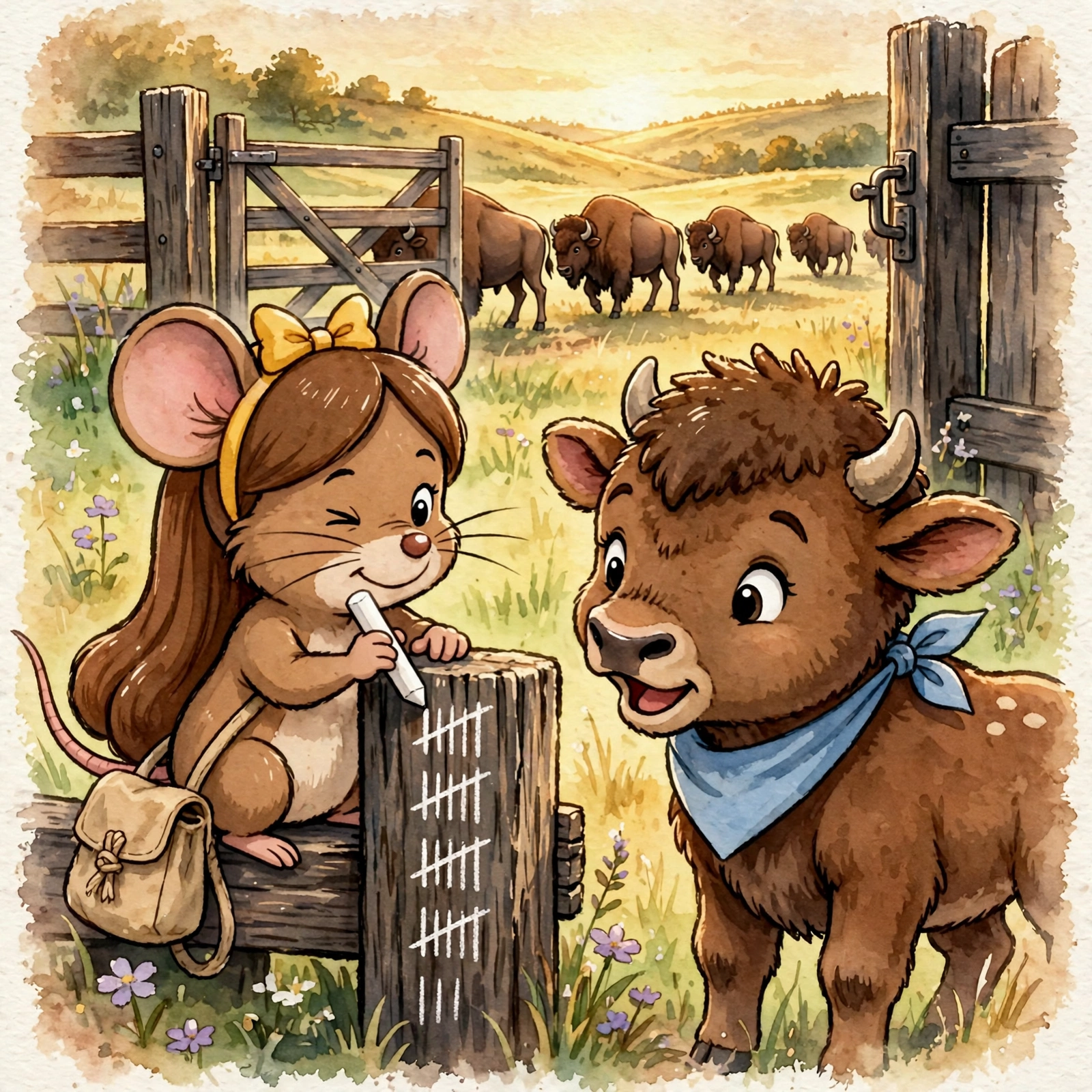 Illustration for Spread 4 of Mabel Says Hello.