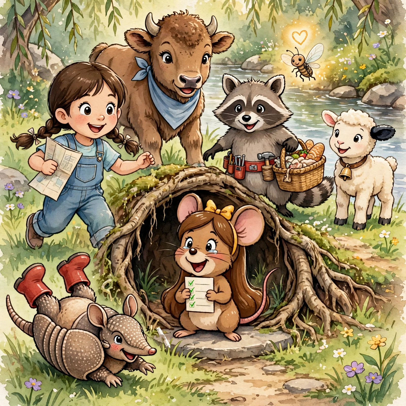 Illustration for Spread 11 of Mabel Says Hello.