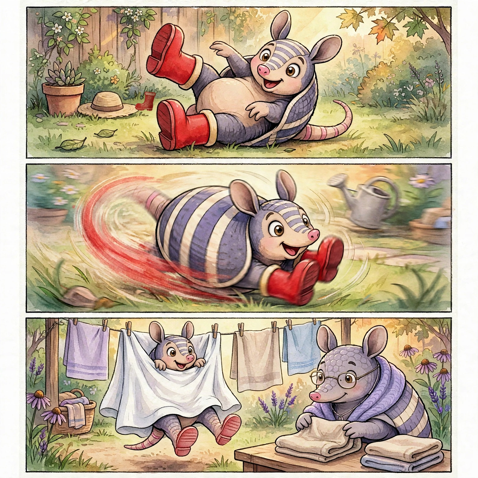 Illustration for Spread 4 of Pickle&rsquo;s Too-Big Boots.
