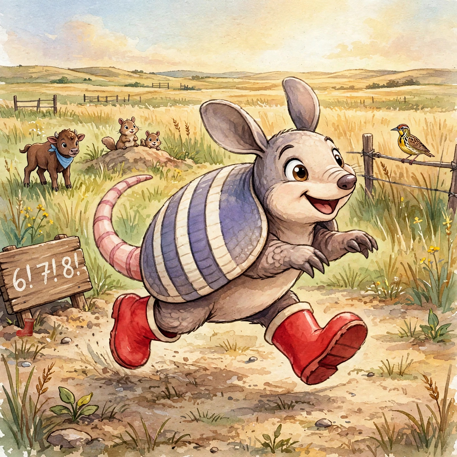 Illustration for Spread 8 of Pickle&rsquo;s Too-Big Boots.