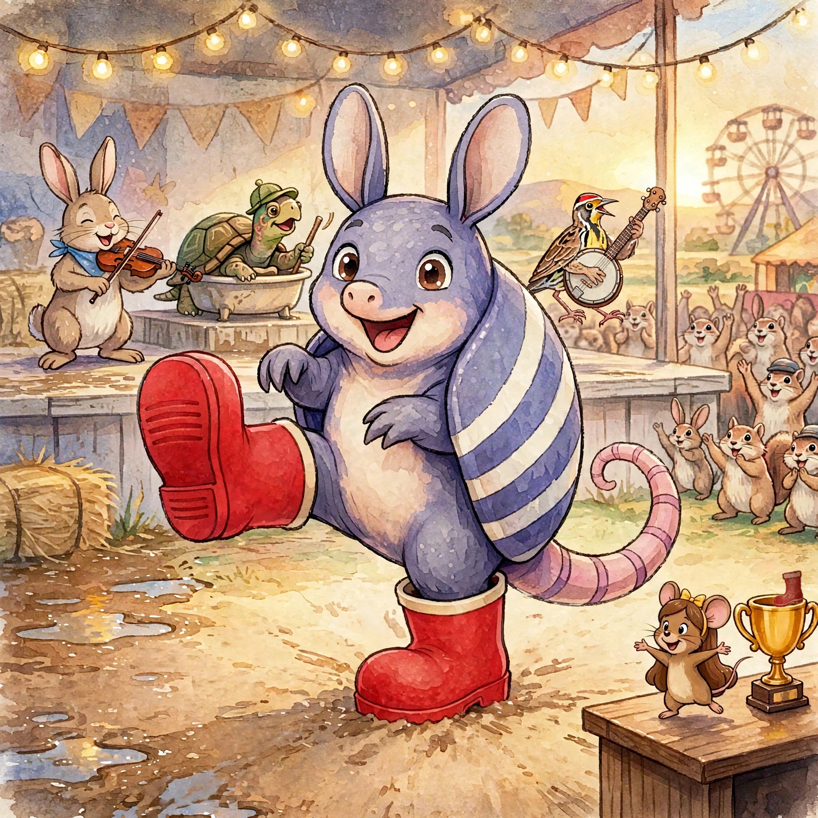 Illustration for Spread 11 of Pickle&rsquo;s Too-Big Boots.