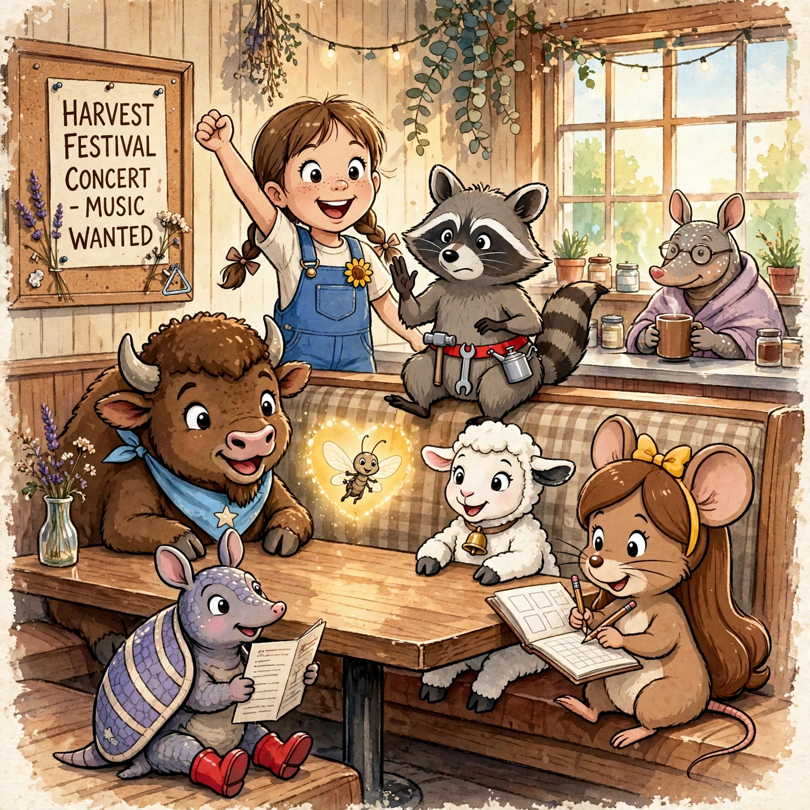 Illustration for Spread 1 of The Meeting Tree Band.