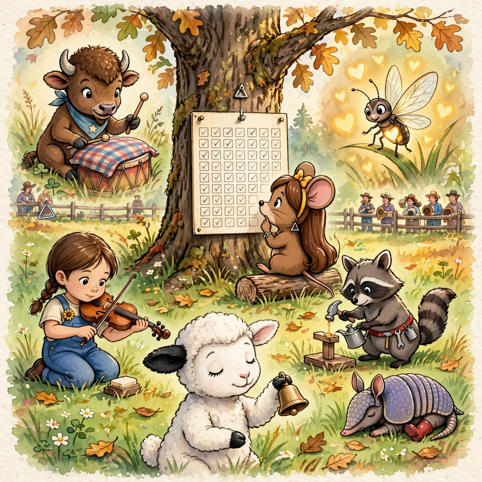 Illustration for Spread 3 of The Meeting Tree Band.