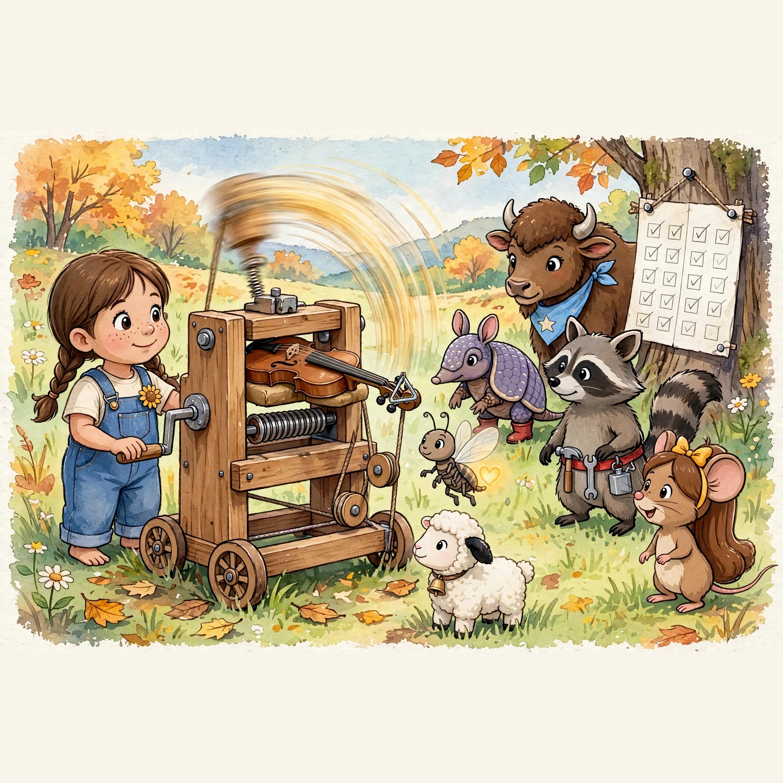 Illustration for Spread 5 of The Meeting Tree Band.