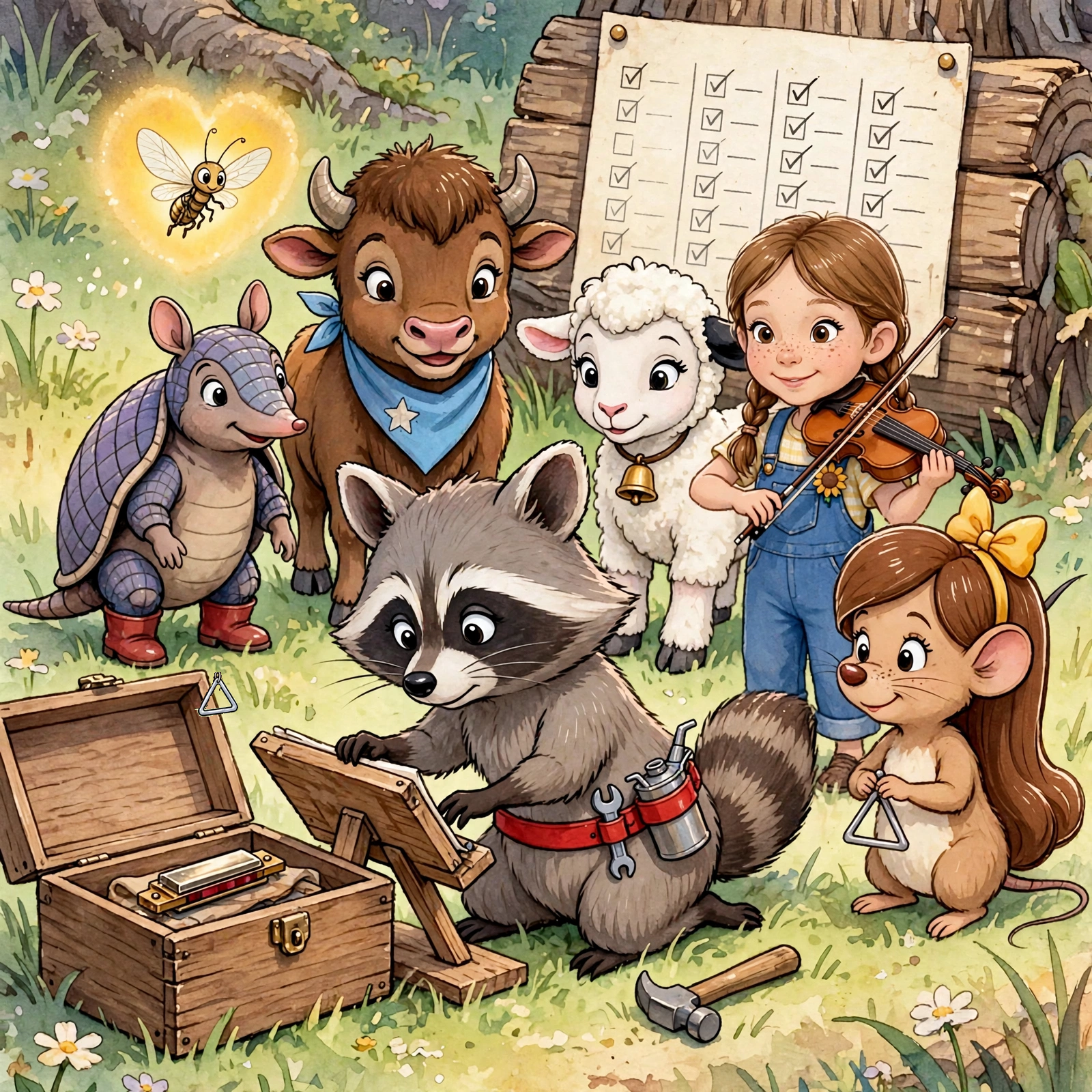 Illustration for Spread 6 of The Meeting Tree Band.