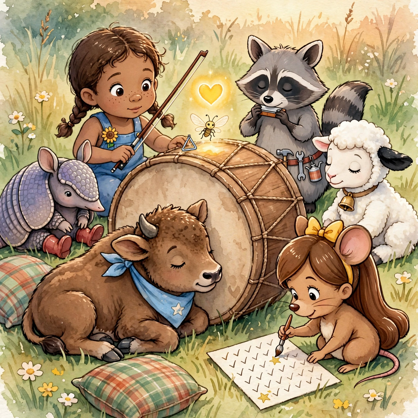 Illustration for Spread 7 of The Meeting Tree Band.