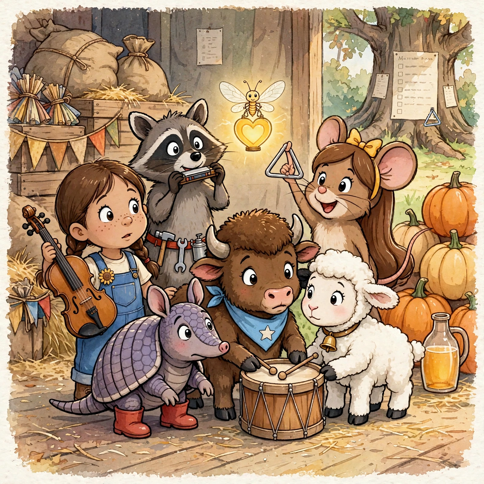 Illustration for Spread 10 of The Meeting Tree Band.