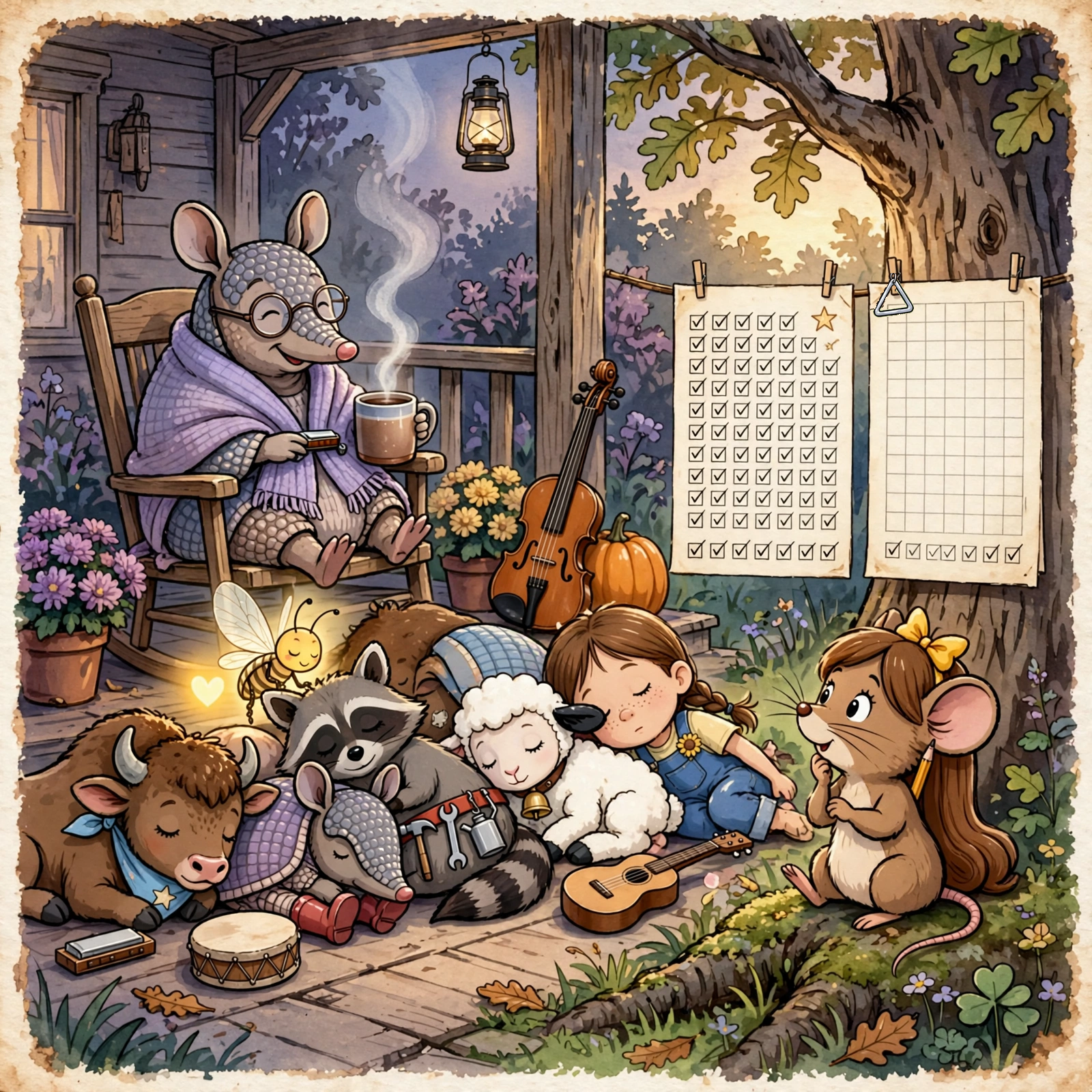 Illustration for Spread 12 of The Meeting Tree Band.