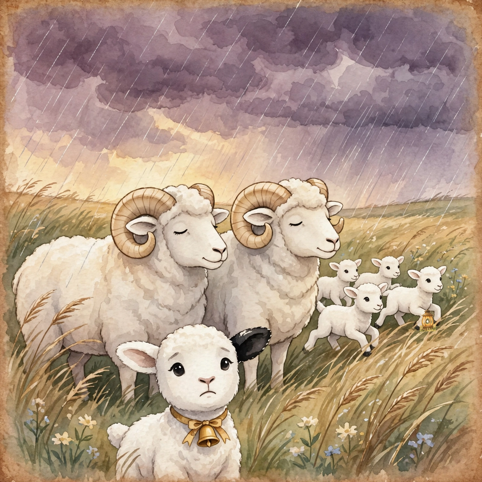 Illustration for Spread 3 of Shep Hears the Shepherd.