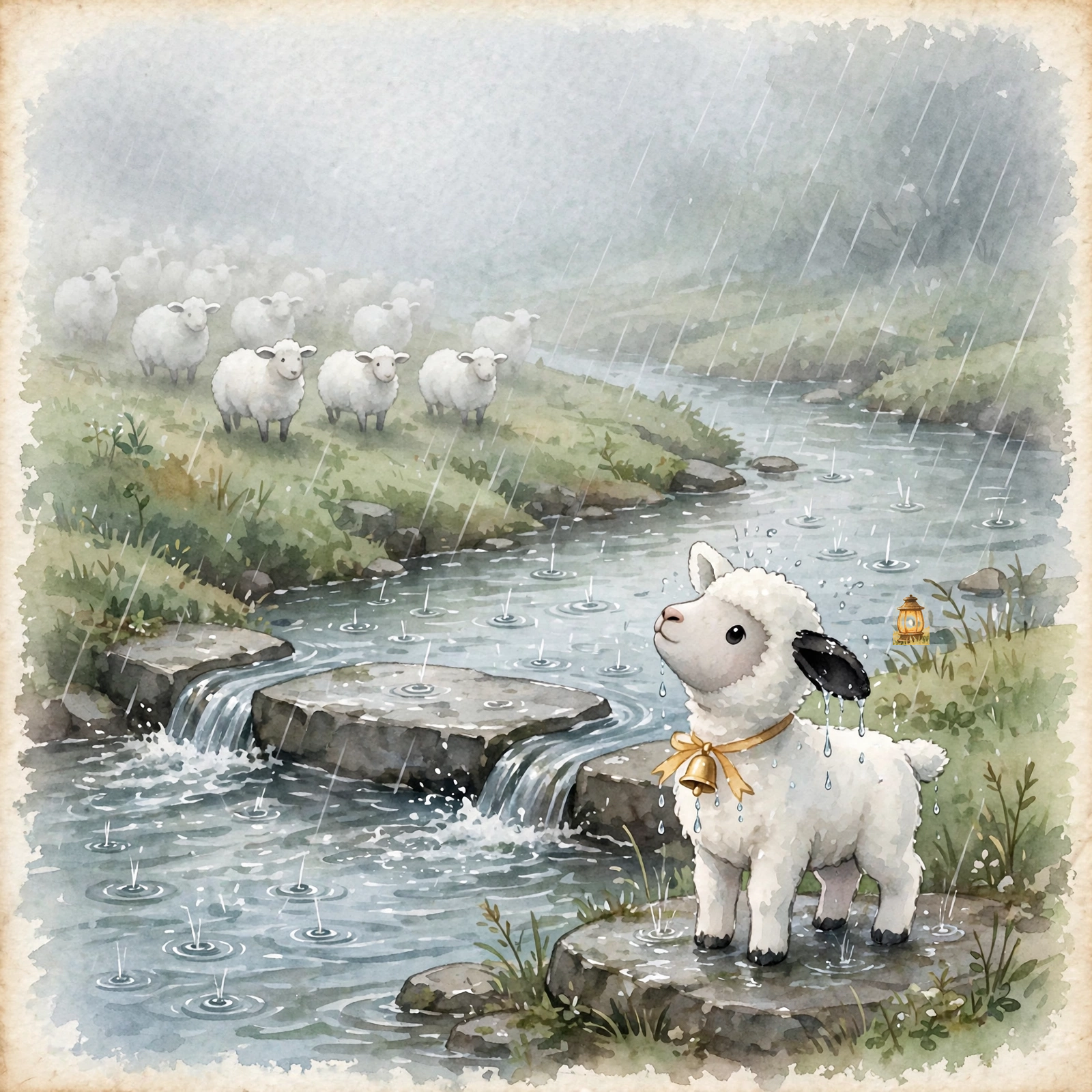Illustration for Spread 4 of Shep Hears the Shepherd.