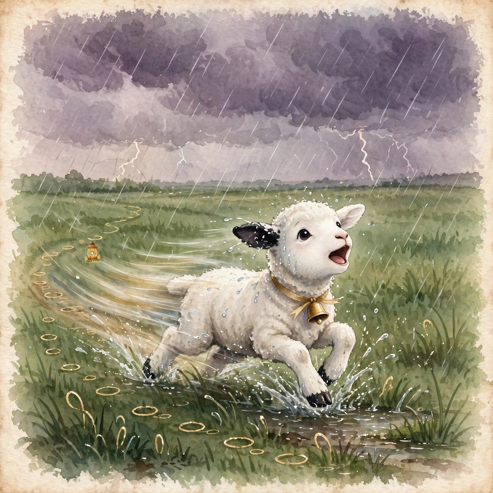 Illustration for Spread 5 of Shep Hears the Shepherd.