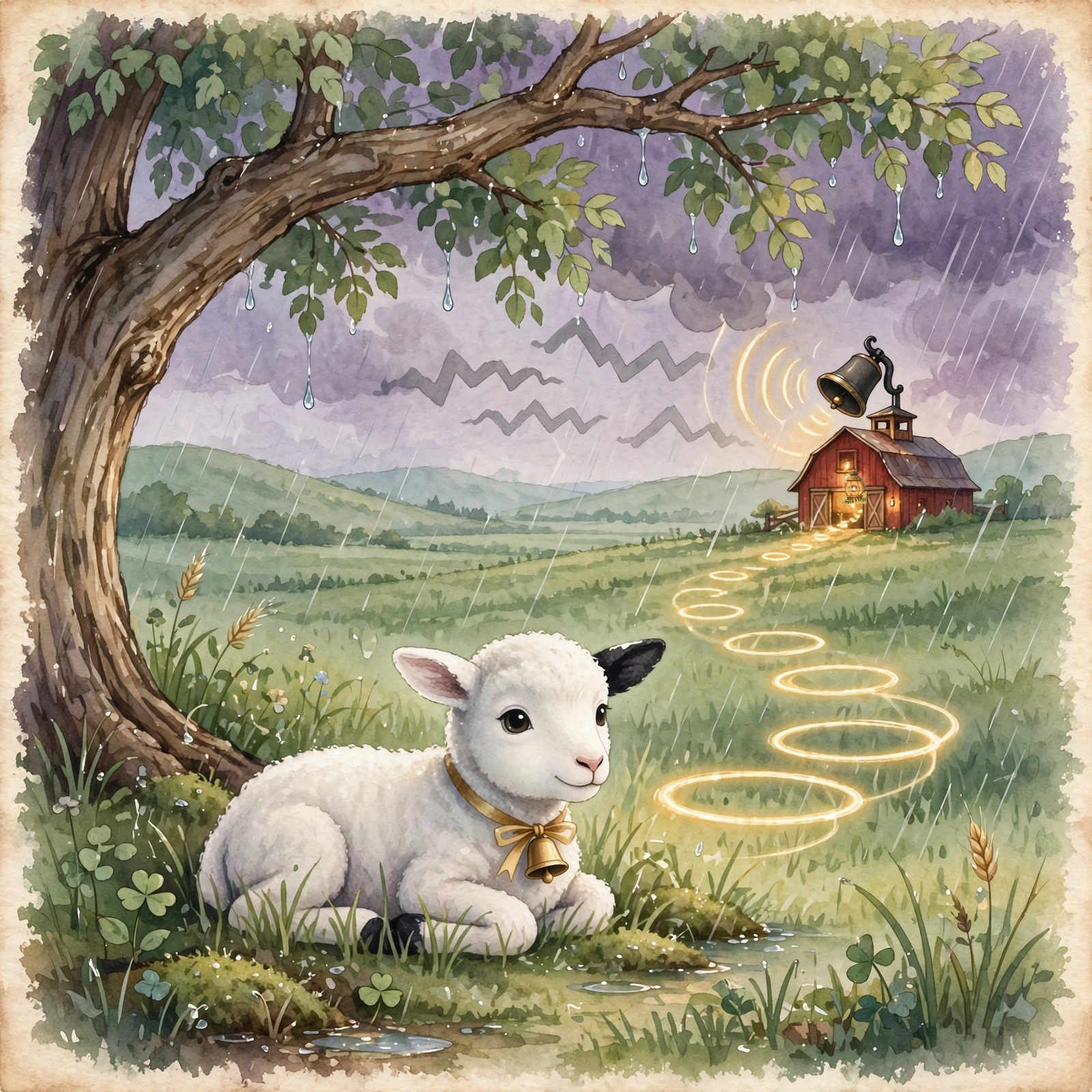 Illustration for Spread 7 of Shep Hears the Shepherd.