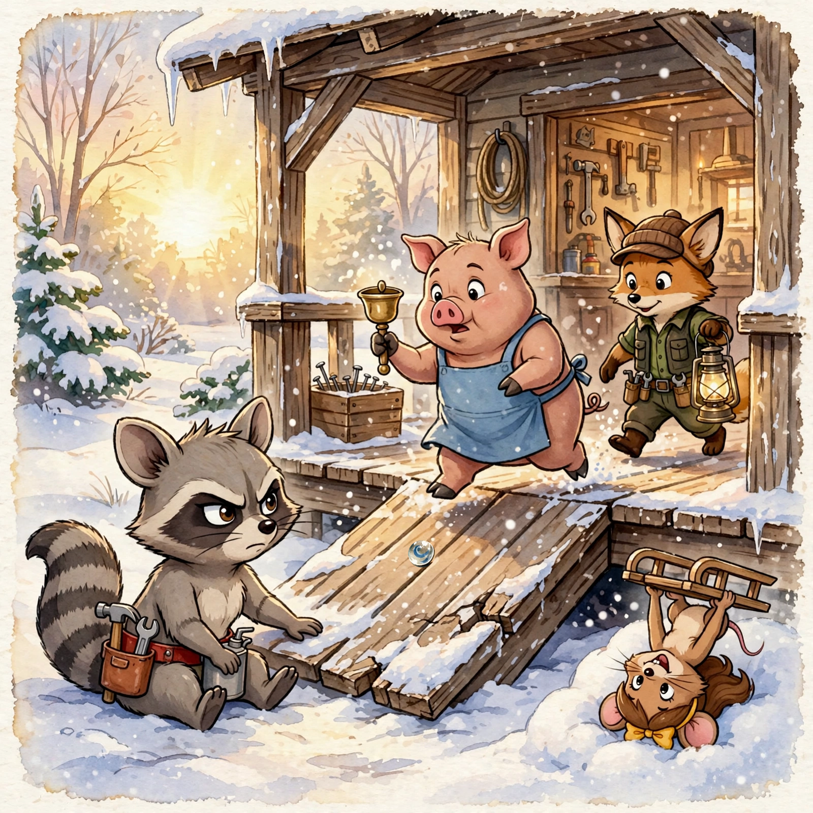 Illustration for Spread 3 of Tinker Fixes Everything (Almost).